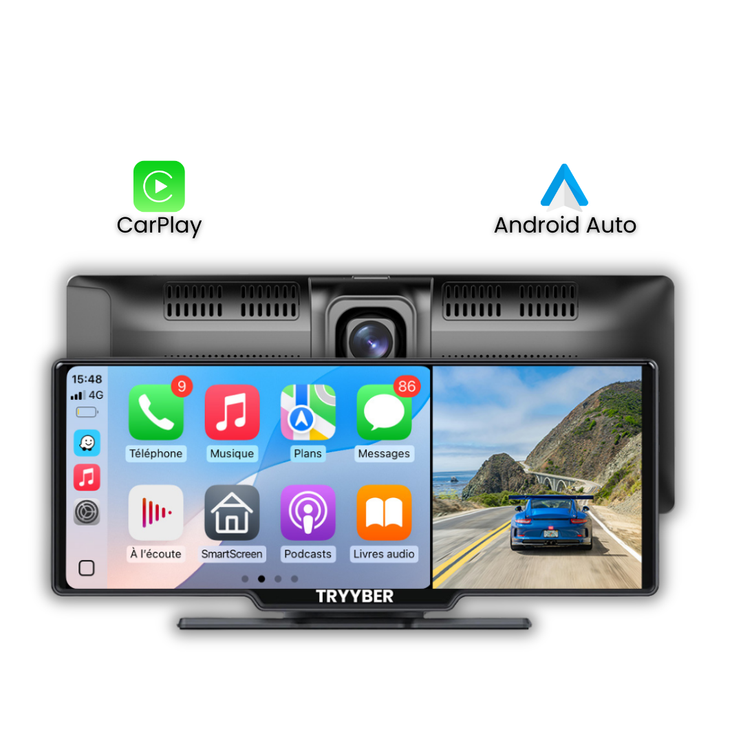 Écran Panoramique Dashcam Compatible CarPlay & Android Auto – Conduite Connectée Et Sécurisée